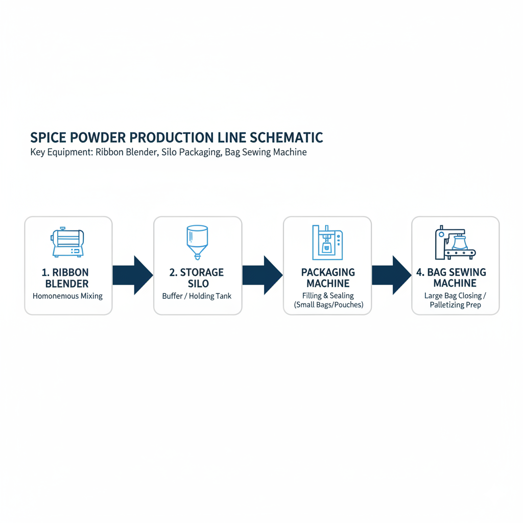 Powder-Blending-And-Packing-Line Pulvermisch- und Verpackungslinie